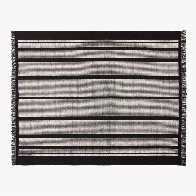 Calia Black and White Striped Area Rug 8'x10' - Image 0