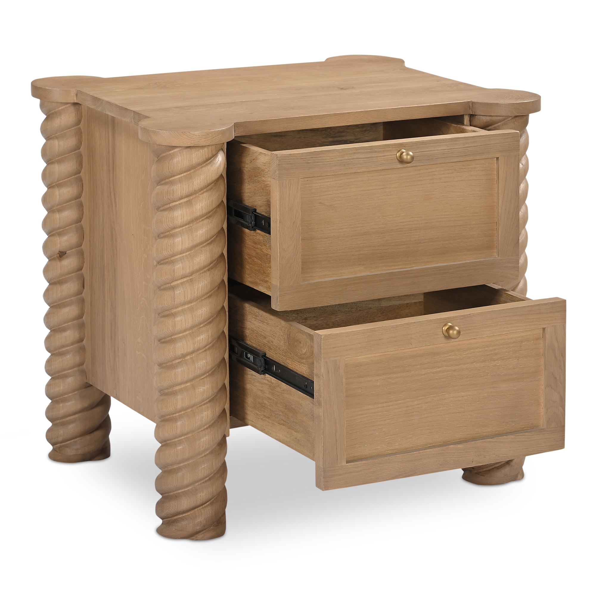 Treccia 2 Drawer Nightstand Oak - Image 1