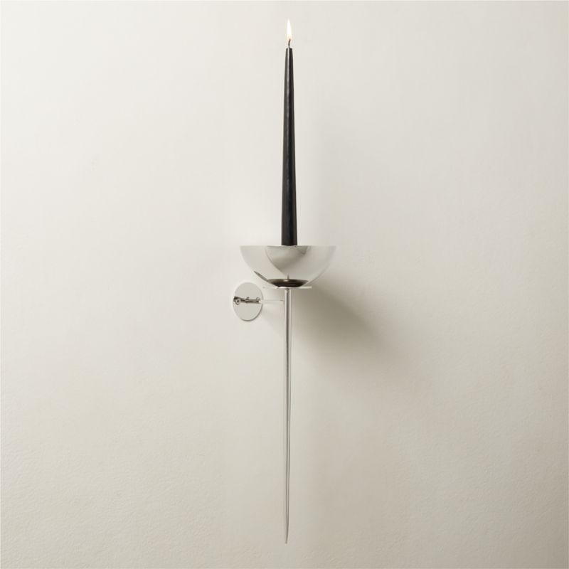 Vela Stainless Steel Wall Sconce Candle Holder - Image 1