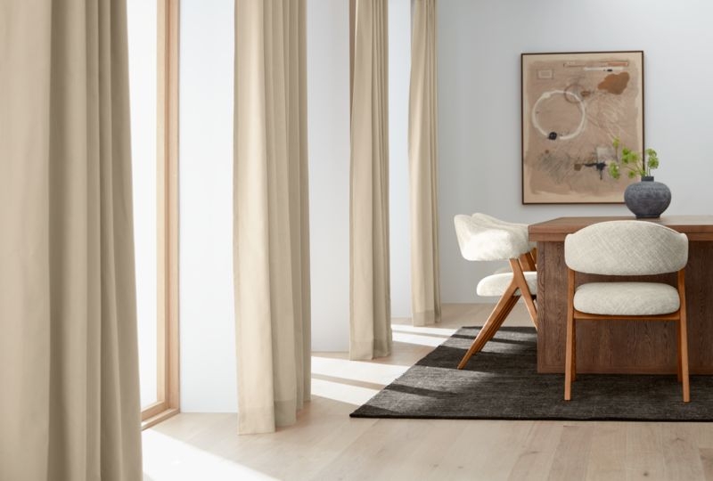 Organic Cotton Natural Taupe Window Curtain Panel 52"x84" - Image 1