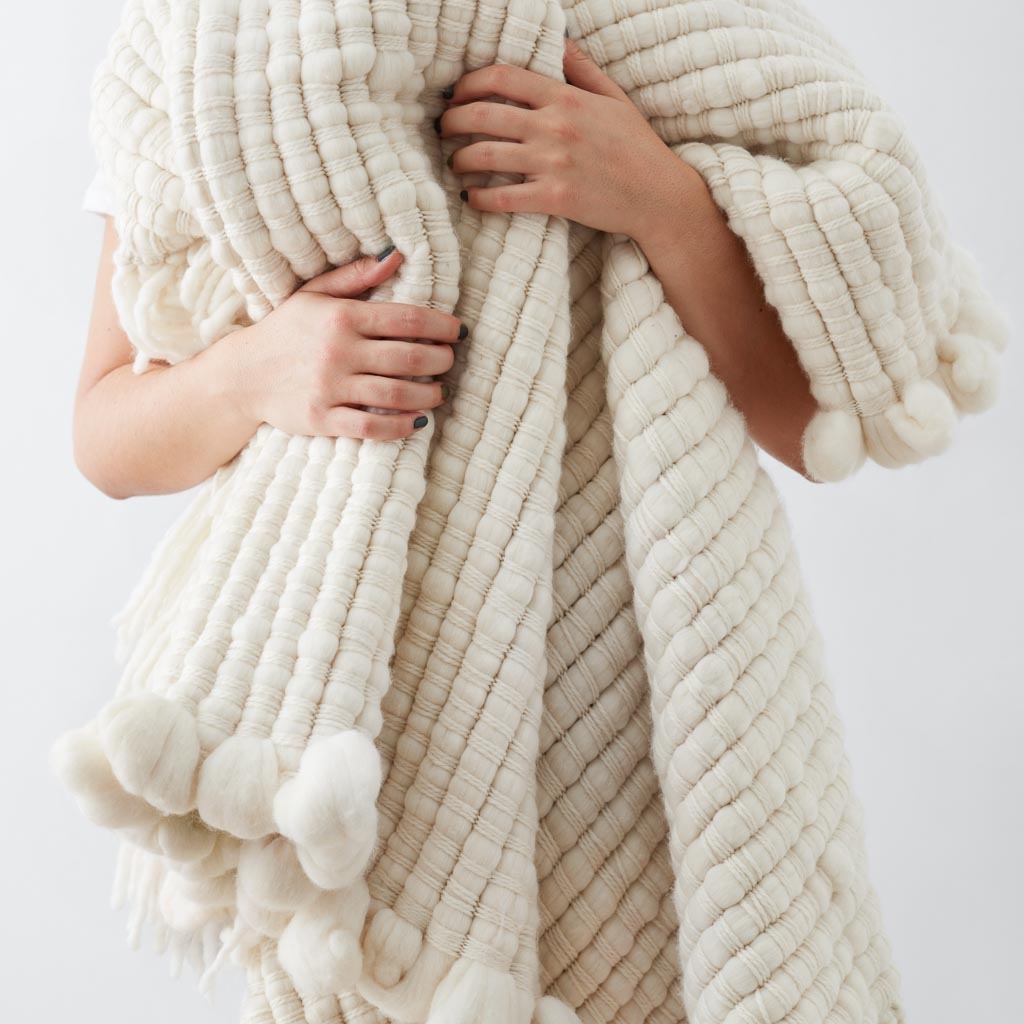 The Citizenry Celeste Chunky Wool Throw | Ivory - Image 4