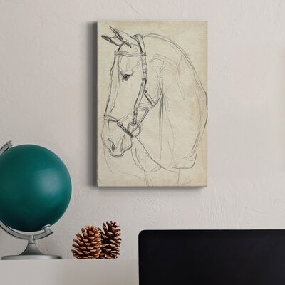 -Horse In Bridle Sketch II Premium Gallery Wrapped Canvas - Ready To Hang - Image 0
