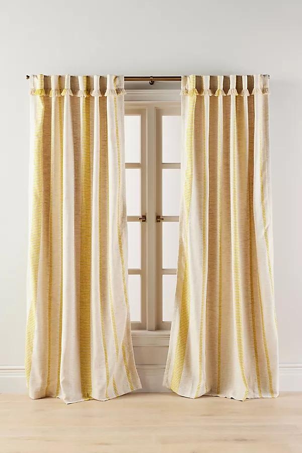 Pieced Stripe Cotton Blend Woven Curtain - Image 0