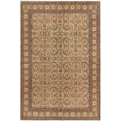 One-of-a-Kind Diran Hand-Knotted 1980s Anatolian Beige/Brown 6'5" x 9'5" Wool Area Rug - Image 0