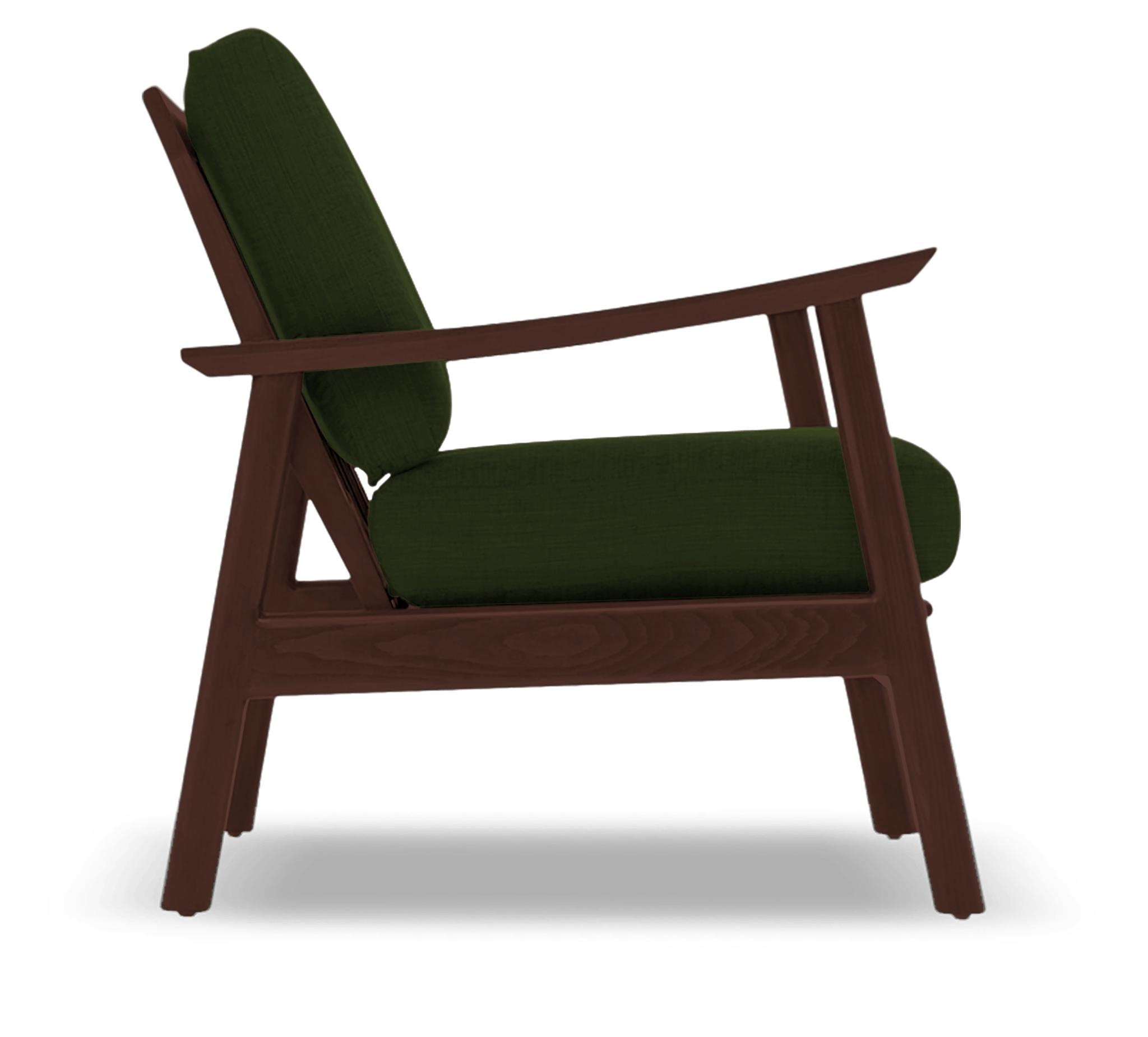 Green Paley Mid Century Modern Chair - Royale Forest - Walnut - Image 2
