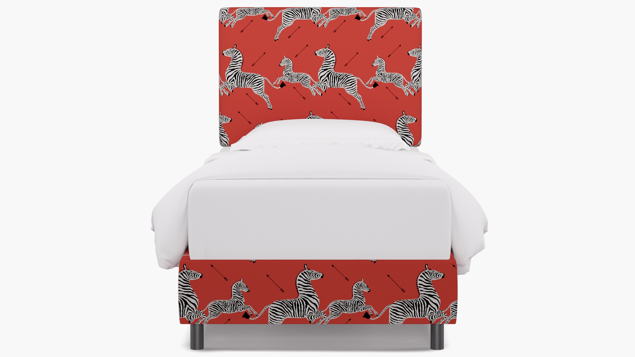 Square Back Bed, Coral Zebra, Twin - Image 0