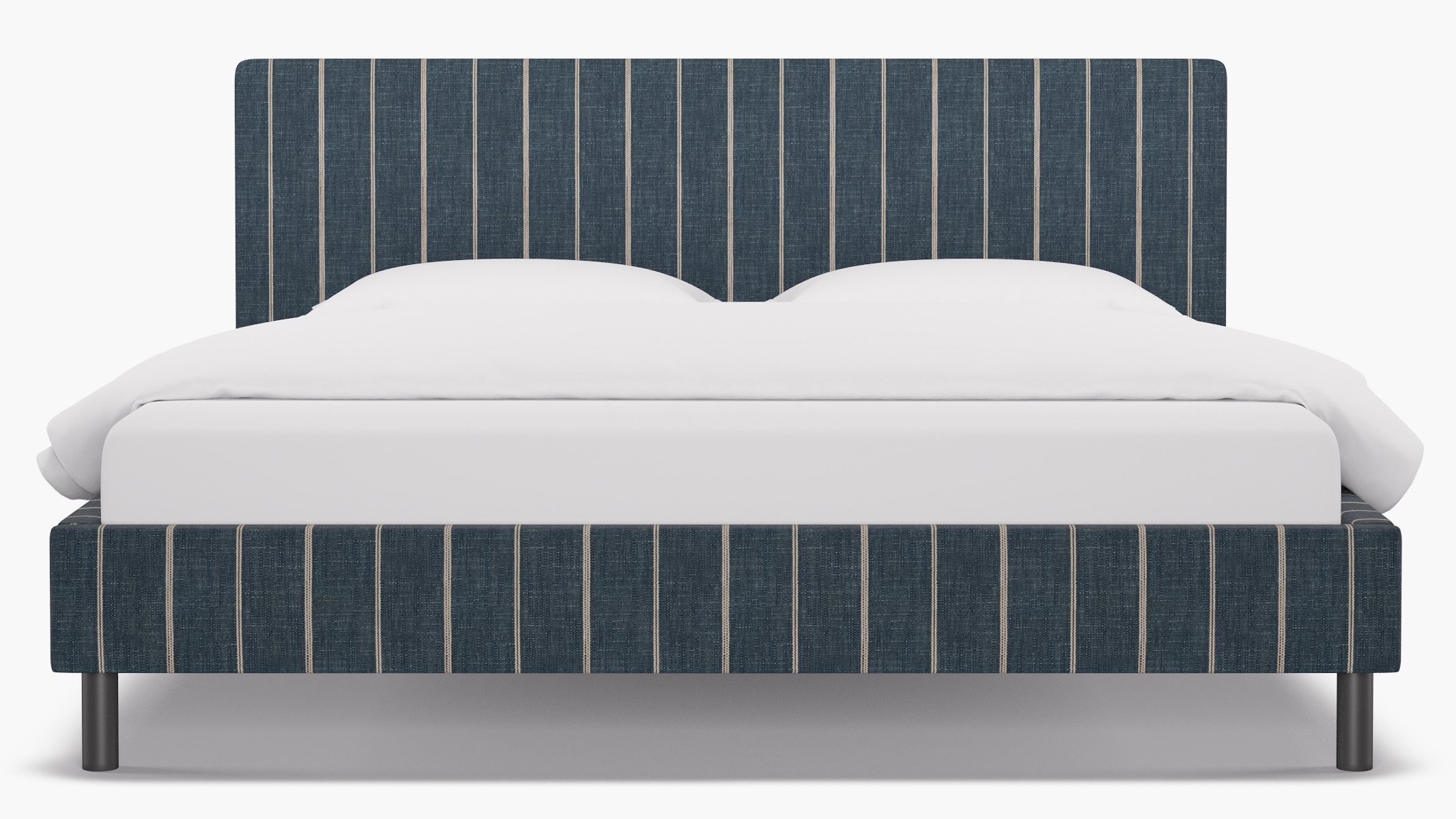 Tailored Platform Bed, Indigo Fritz, King - Image 0