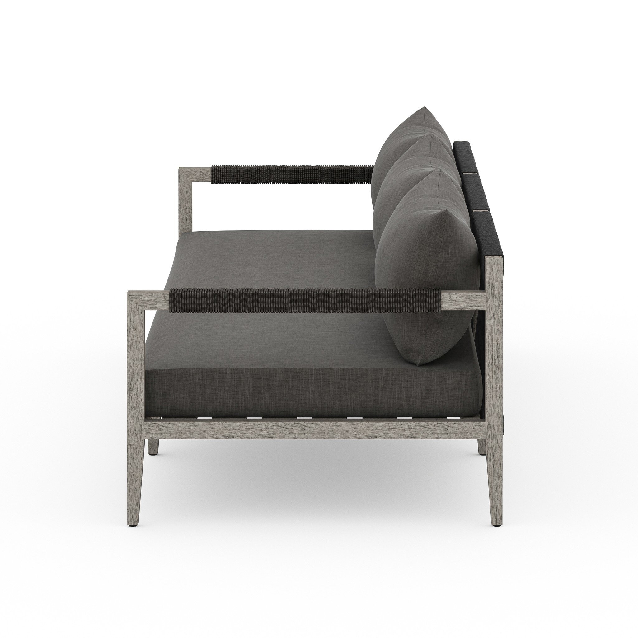 Sherwood Outdoor Sofa, Weathered Grey - Venao Charcoal - Image 3
