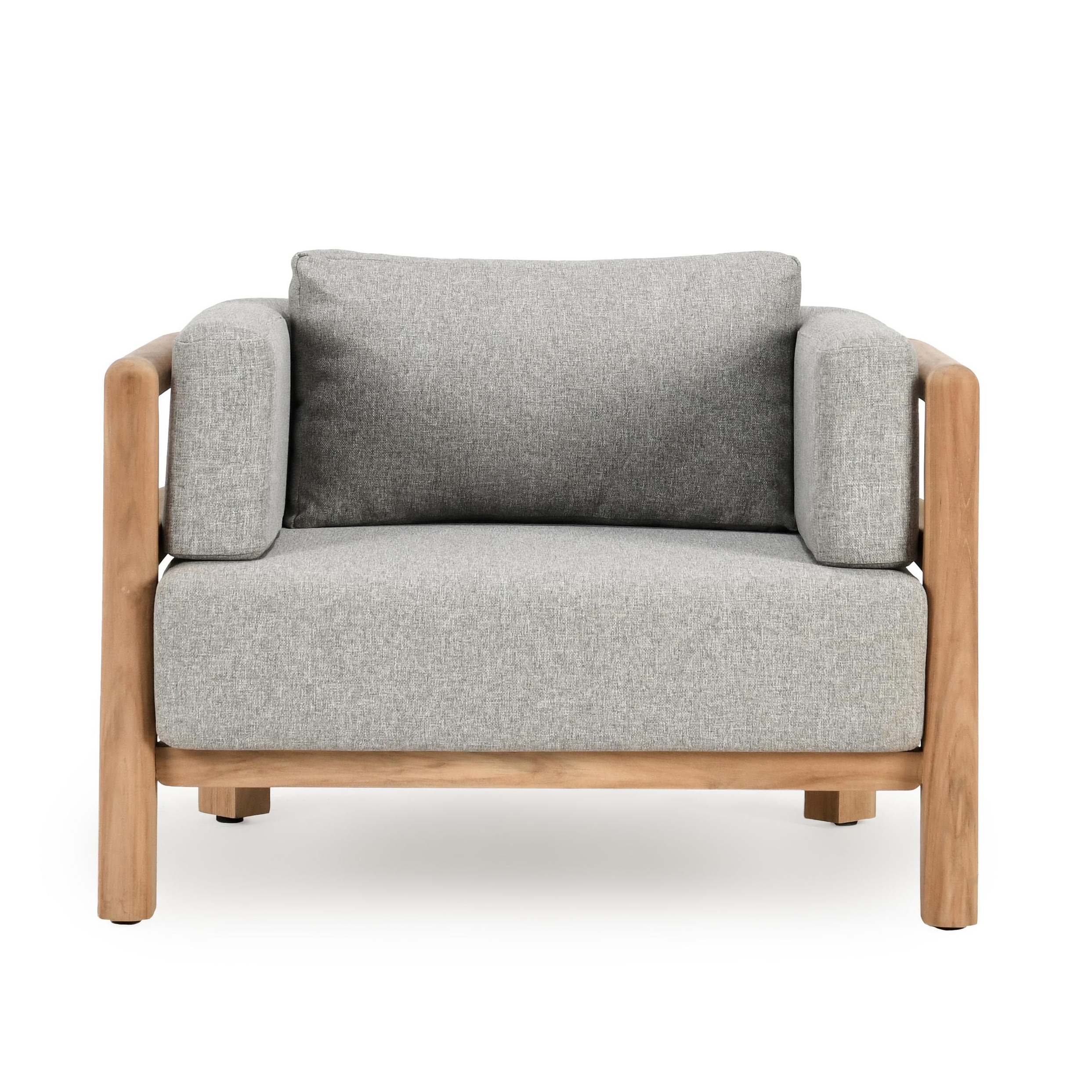 Aston Outdoor Accent Chair Natural/Gray - Image 1