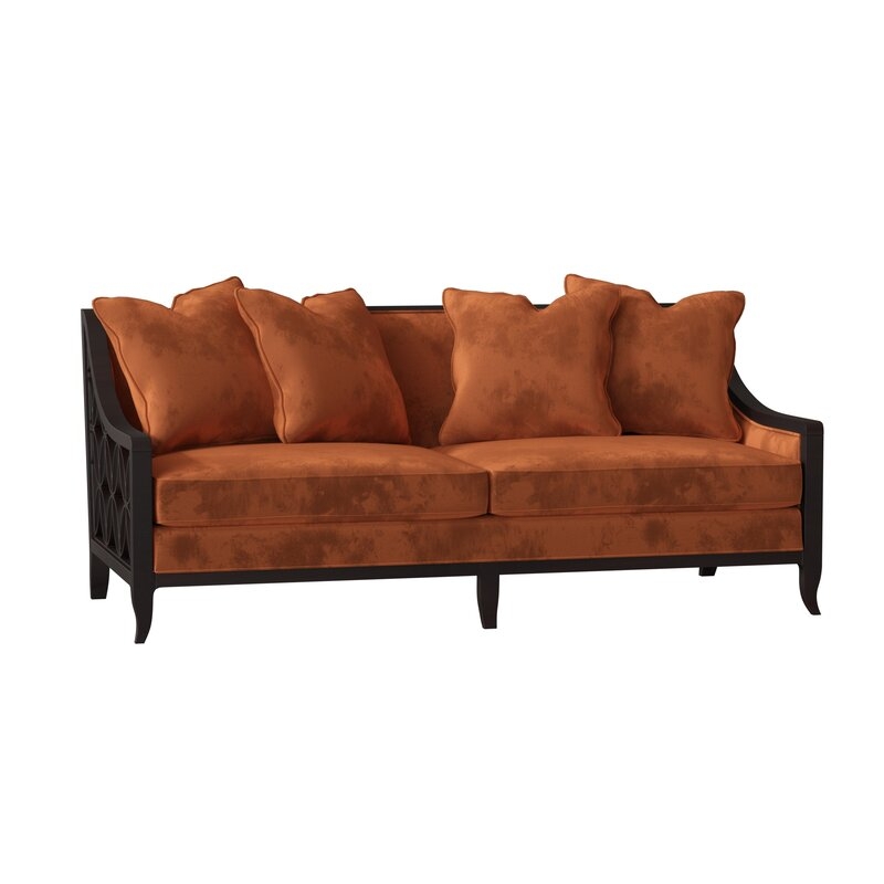 Caracole Classic Social Butterfly Sofa Body Fabric: Tuscany Velvet, Frame Color: Seagull - Image 0