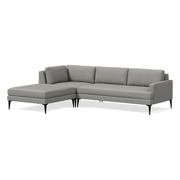 Andes Sectional Set 02: Right Arm 2.5 Seater Sofa, Corner, Ottoman, Poly , Twill, Silver, Dark Pewter - Image 0