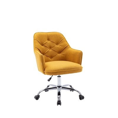 Velvet Swivel Shell Chair For Living Room, Modern Leisure Arm Chair ,Office Chair  Off-White Linen - Image 0