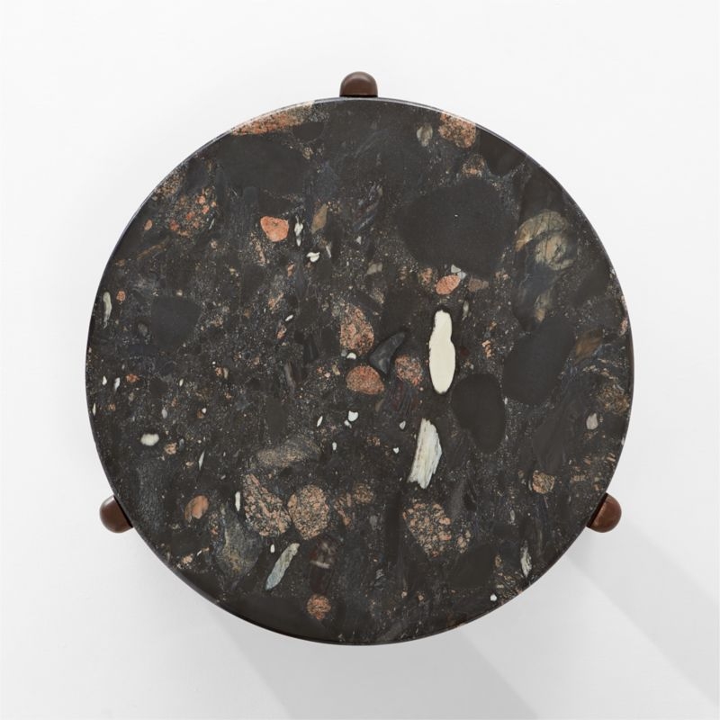 Santoro 37" Round Black Marble Coffee Table - Image 4
