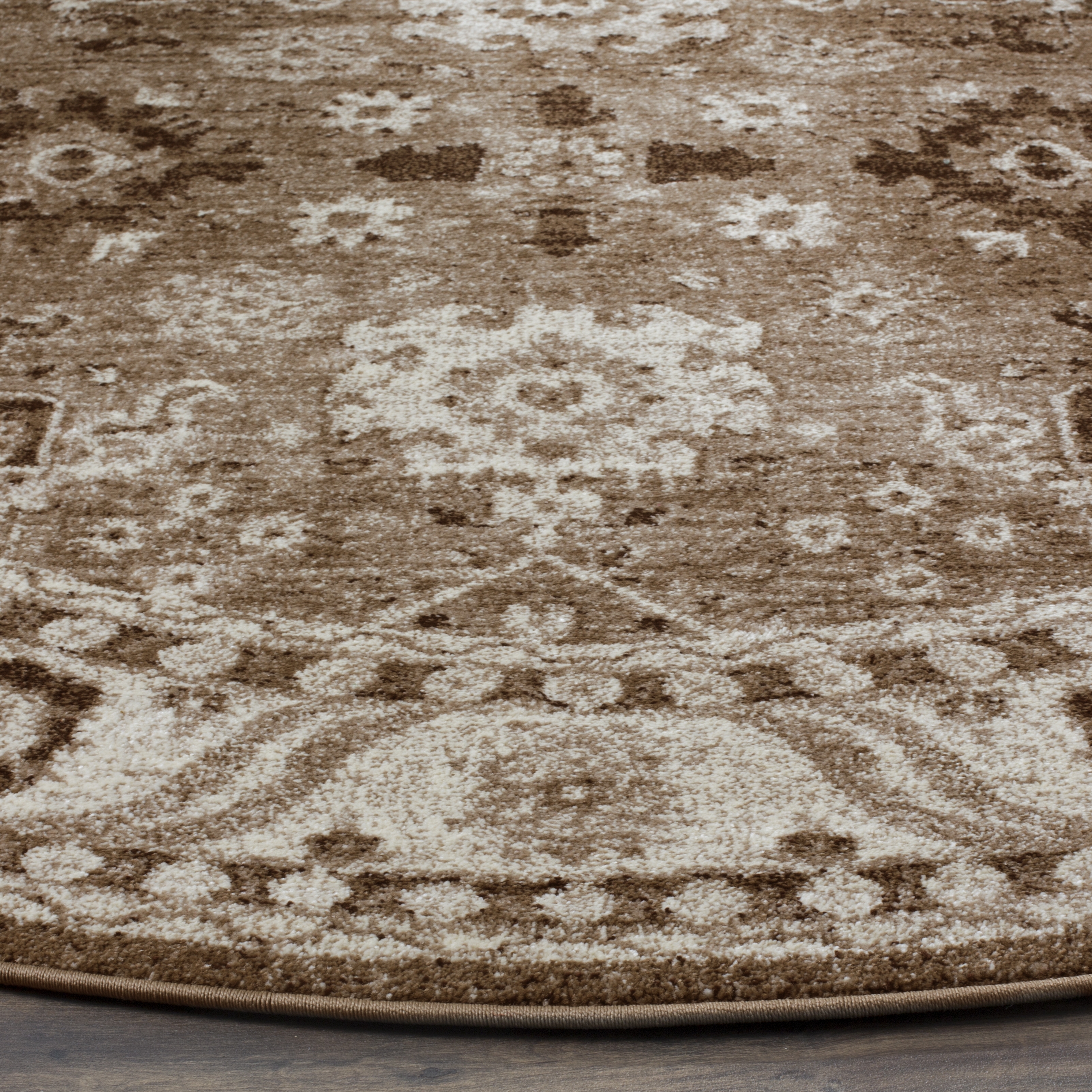 Arlo Home Woven Area Rug, VTH214T, Taupe,  5' 3" X 5' 3" Round - Image 2