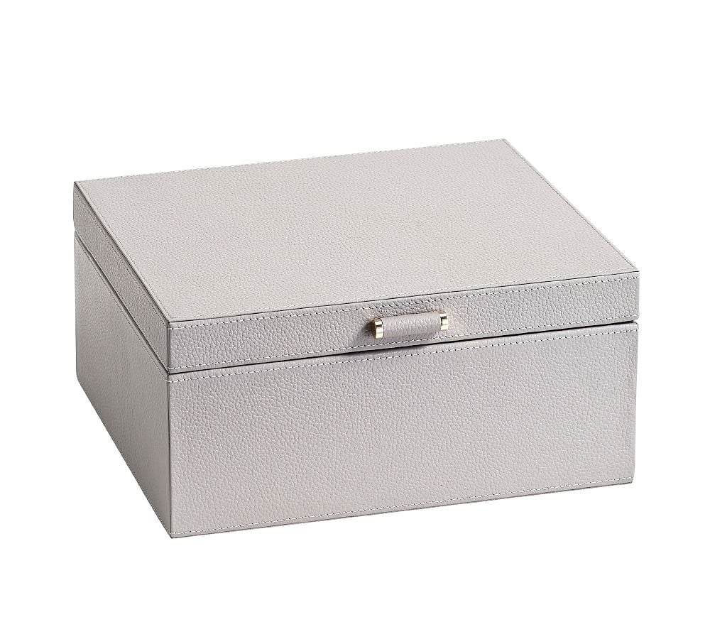 Quinn Jewelry Box, Medium 10" x 8.75", Gray, Shadow Printed - Image 0