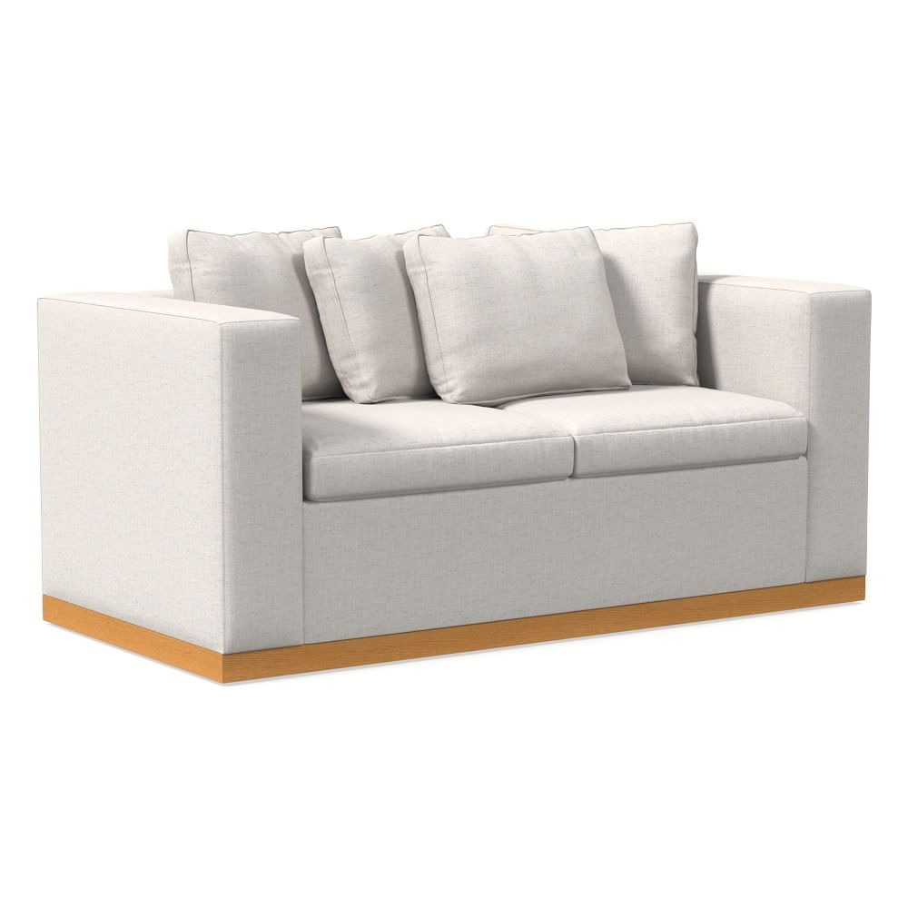 Newport Modular 82" Toss-Back Cushion Sofa, Performance Coastal Linen, White, Almond - Image 0