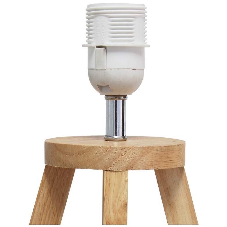 Simple Designs 19 1/4" Natural Wood and White Modern Accent Table Lamp - Image 4