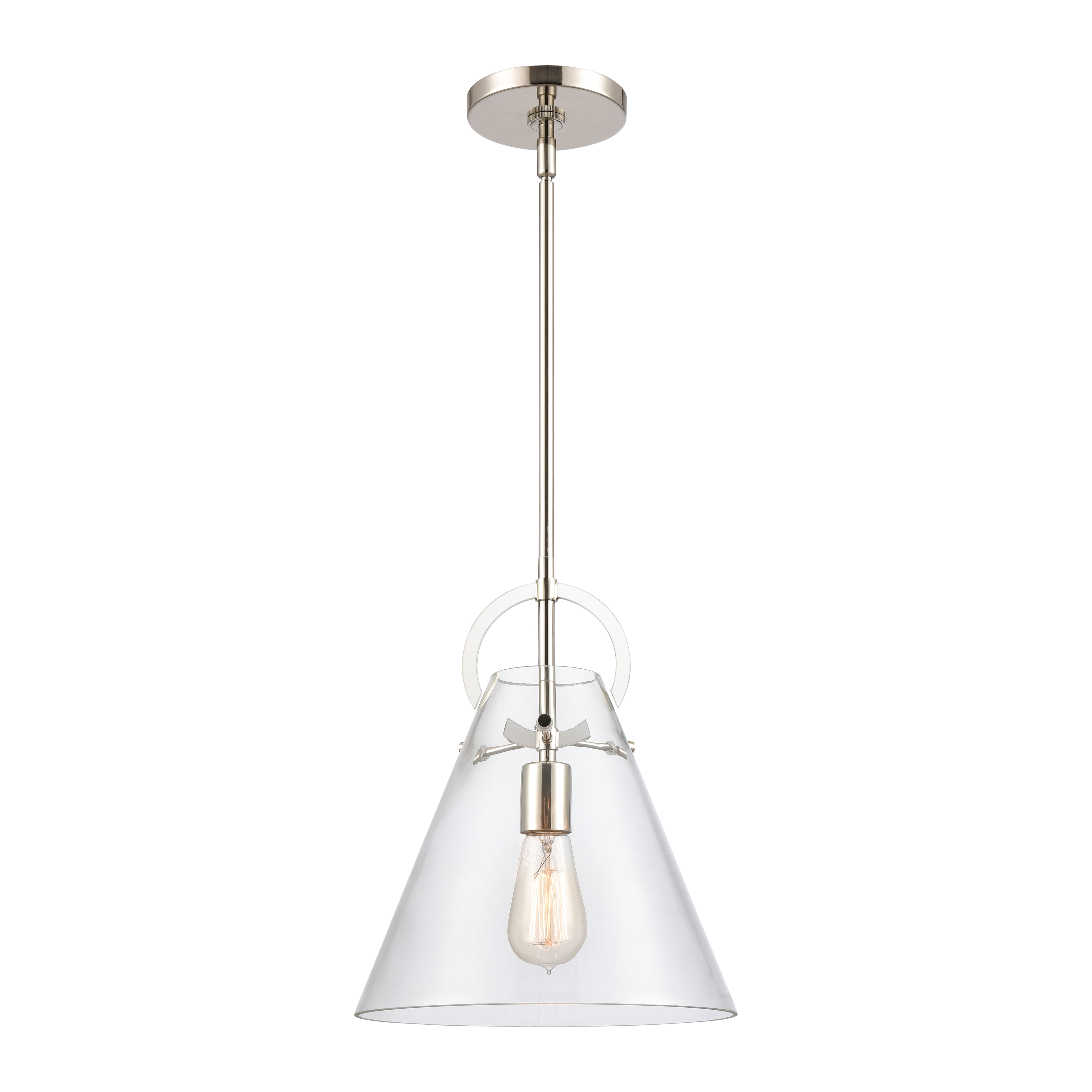 Gabby 11'' Wide 1-Light Mini Pendant - Polished Nickel - Image 0
