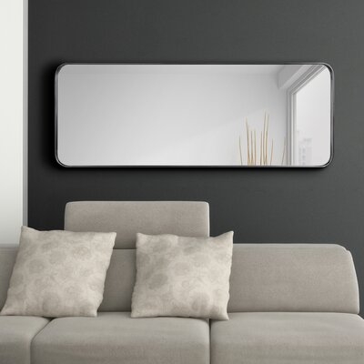 48 In. X 18 In. Ultra Rectangle Brushed Black Stainless Steel Framed Wall Mirror - Image 0