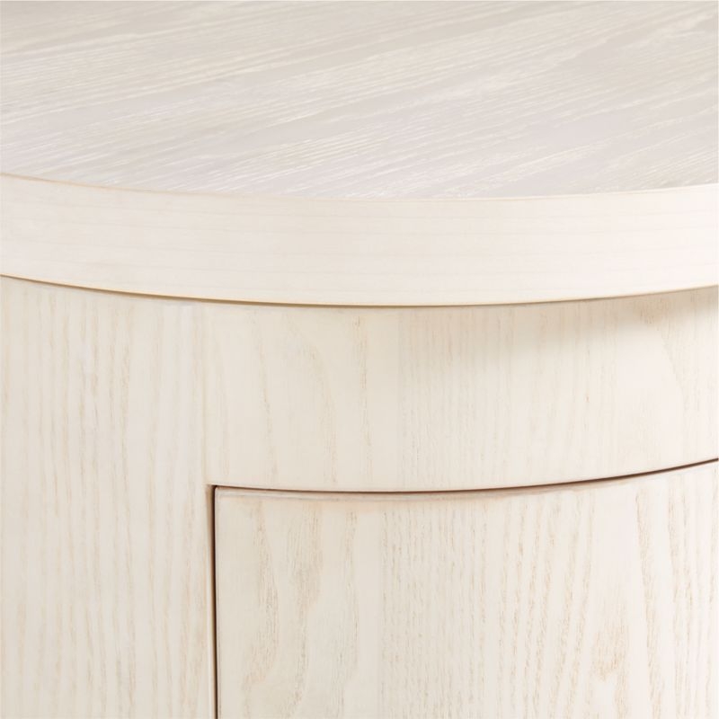 Twist 52" Whitewashed Ash Wood Rotating Small Desk with Storage - Image 5