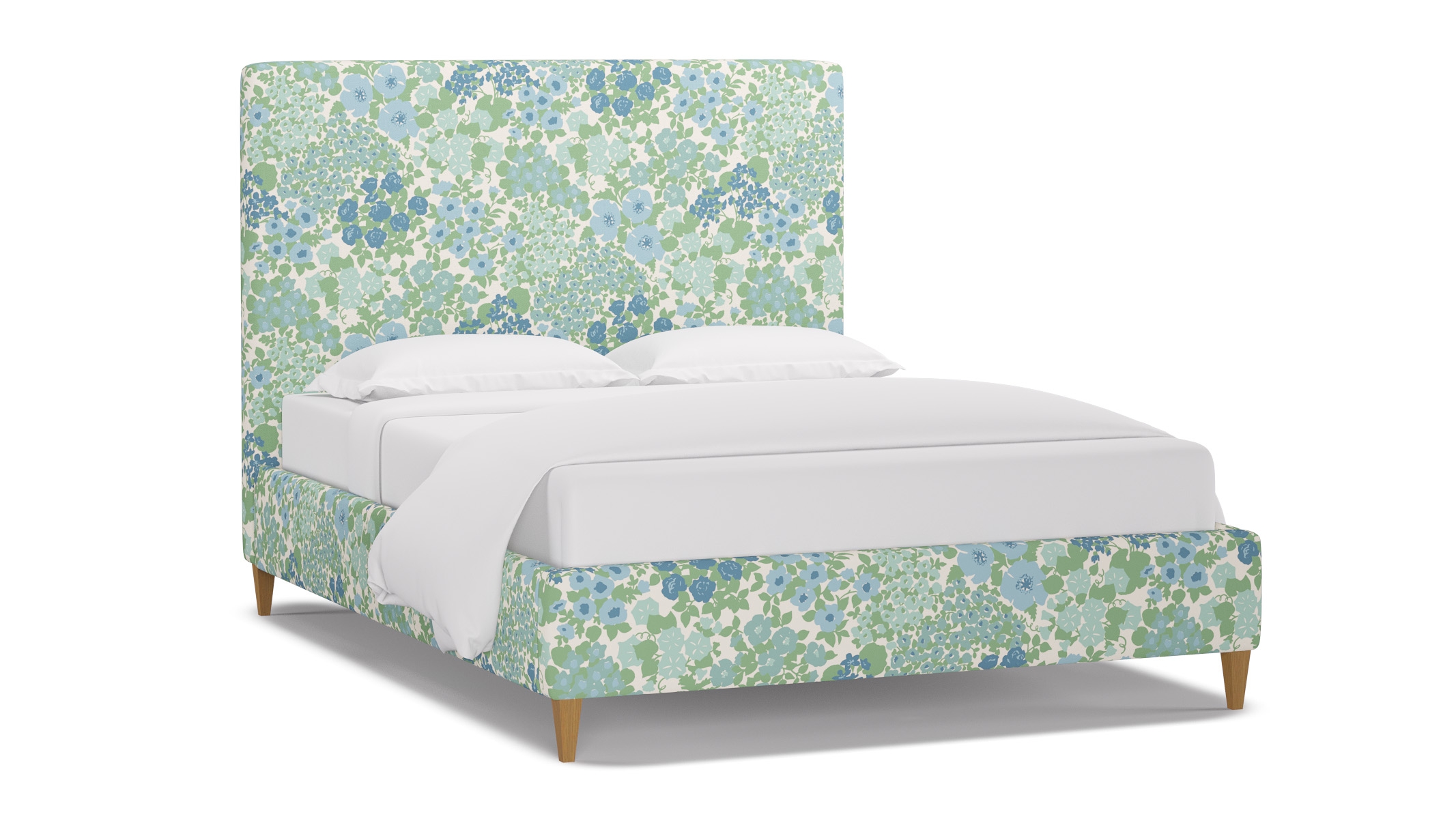 Classic Bed, Mist Million Flowers, Natural Square Tapered Leg, Twin - Image 1