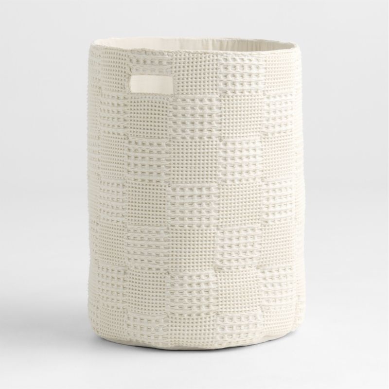 Nella Cream Cotton Waffle Weave Kids Hamper with Handles - Image 3