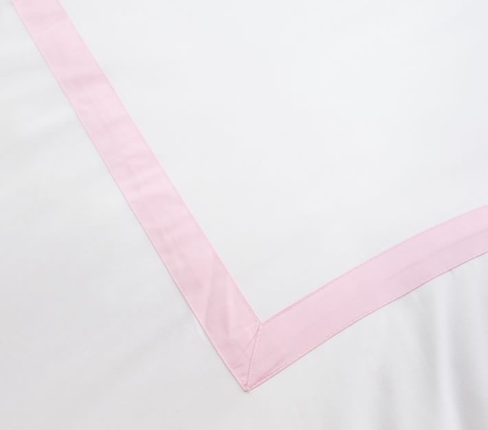Decorator Solid Border Duvet Cover, Standard Sham, Pale Pink - Image 2
