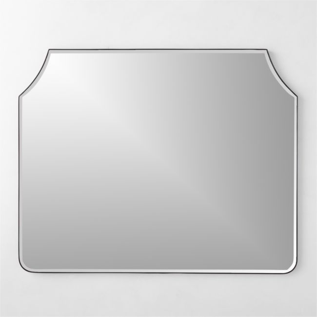 Kye Matte Black Mantel Mirror 46"x37" - Image 1