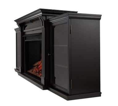 Trace Electric Fireplace Media Cabinet, Black - Image 4