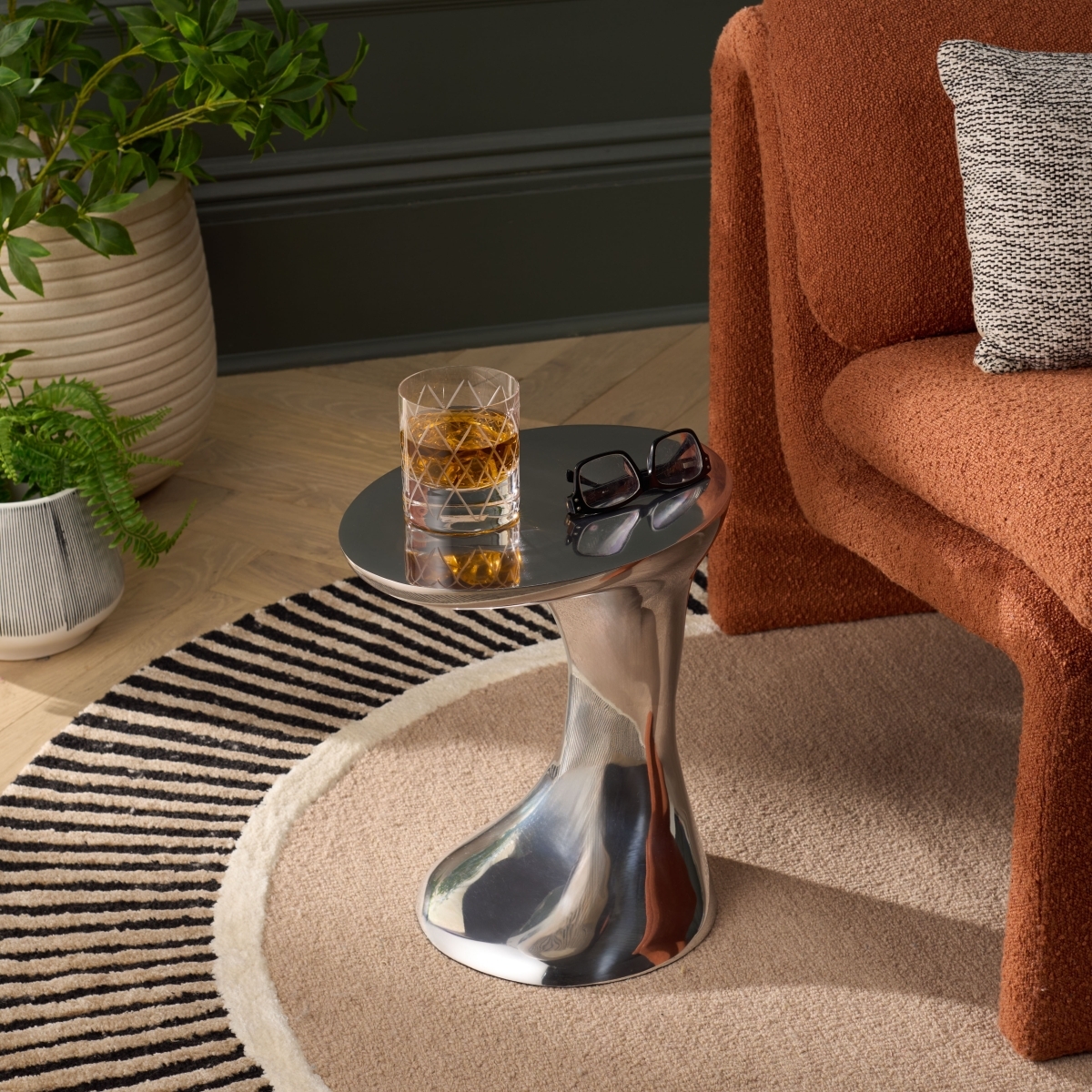 Capery Side Table - Silver - Safavieh - Image 1