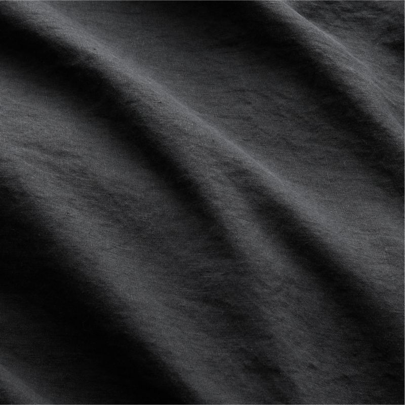 EUROPEAN FLAX-Certified Linen Black Standard Pillow Shams Set of 2 - Image 5