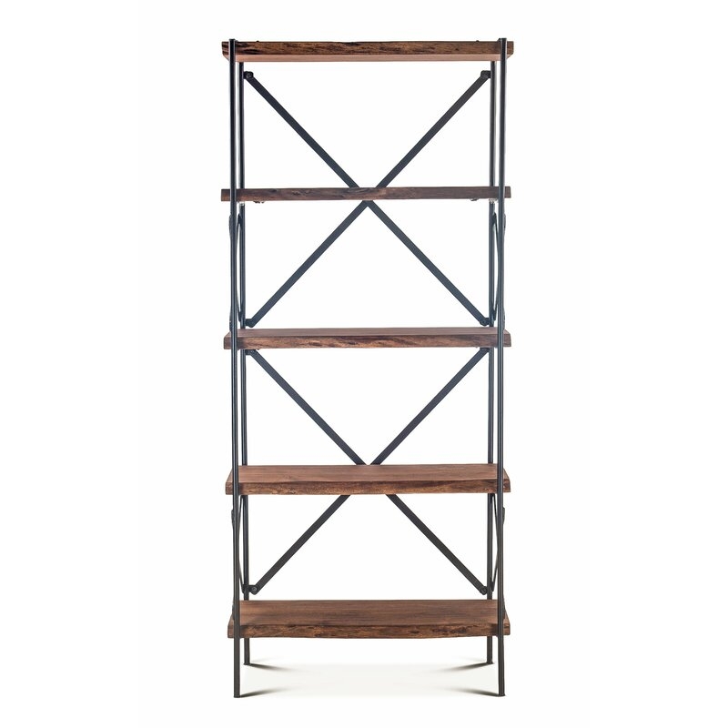 Home Trends & Design Organic Forge 78"" H x 34"" W Iron Etagere Bookcase - Image 0