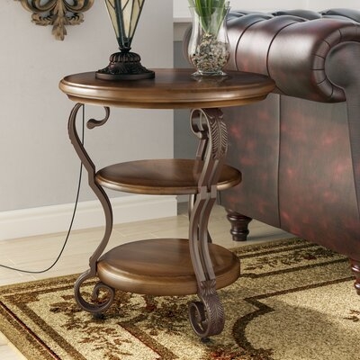 Curran Pedestal End Table with Storage - Image 0