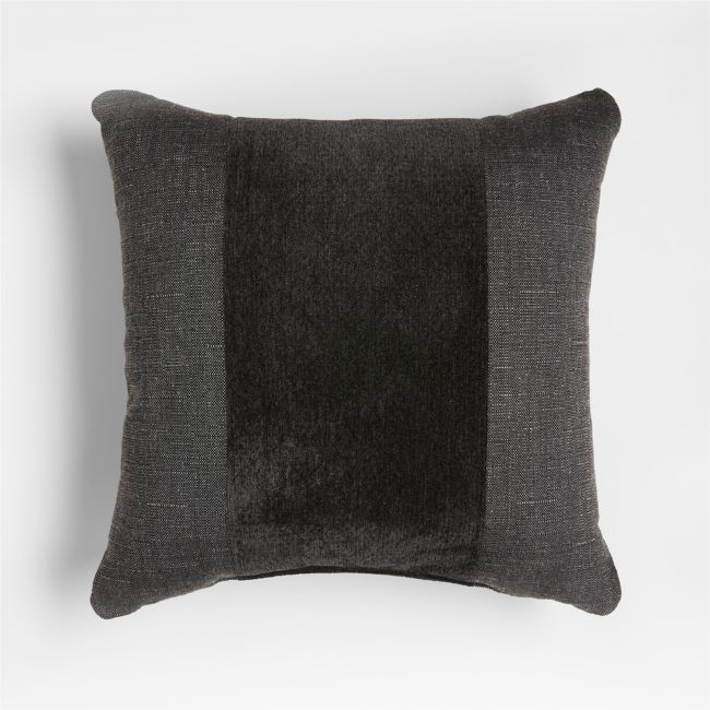 Sunbrella ® 20"x20" Black Arlo Stripe Outdoor Throw Pillow - Image 0
