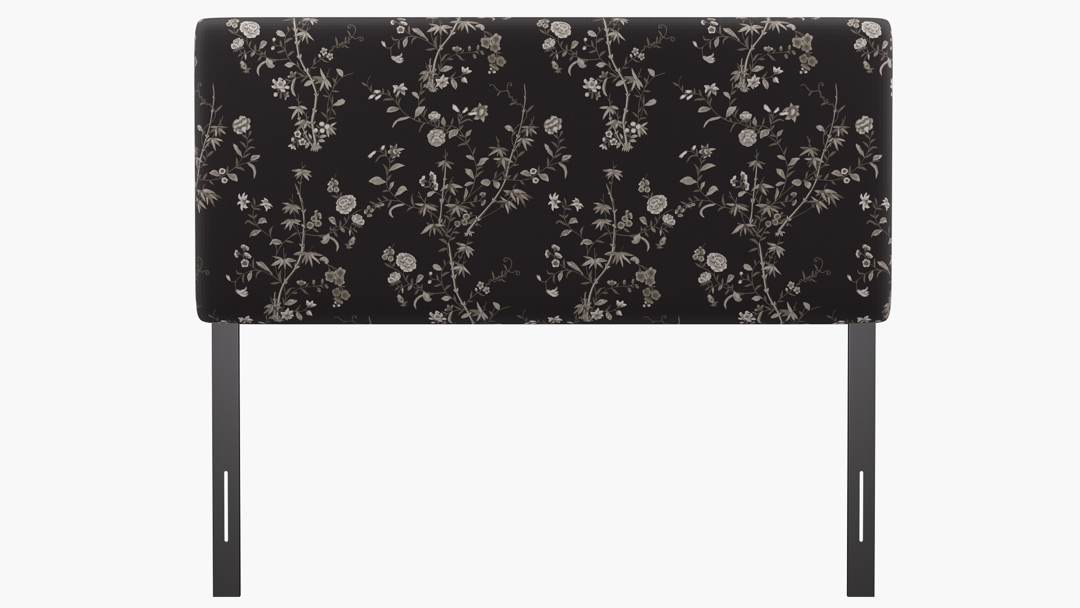 Square Back Headboard, Black Bamboo Garden, Queen - Image 1