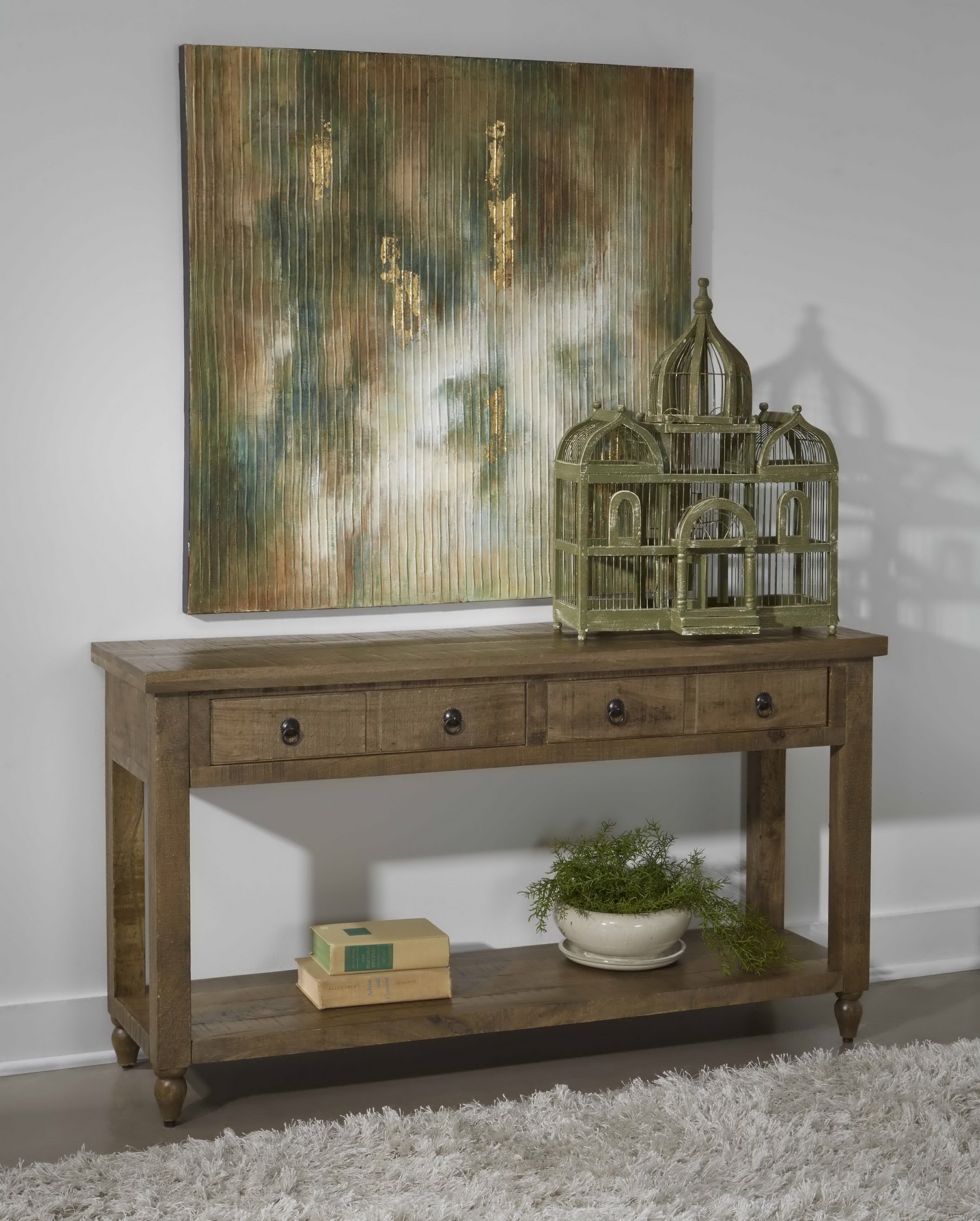Millstone Two Drawer Console Table - Crossroads Natural - Image 3