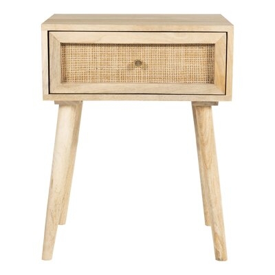 Lana Solid Wood With Cane Side Table - Image 0