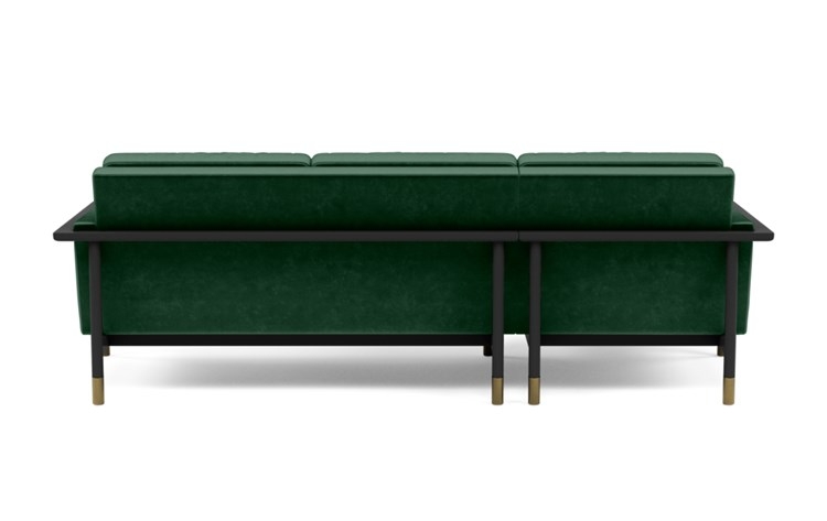 Jason Wu Left Sectional with Green Malachite Fabric and Matte Black with Brass Cap legs - Image 3