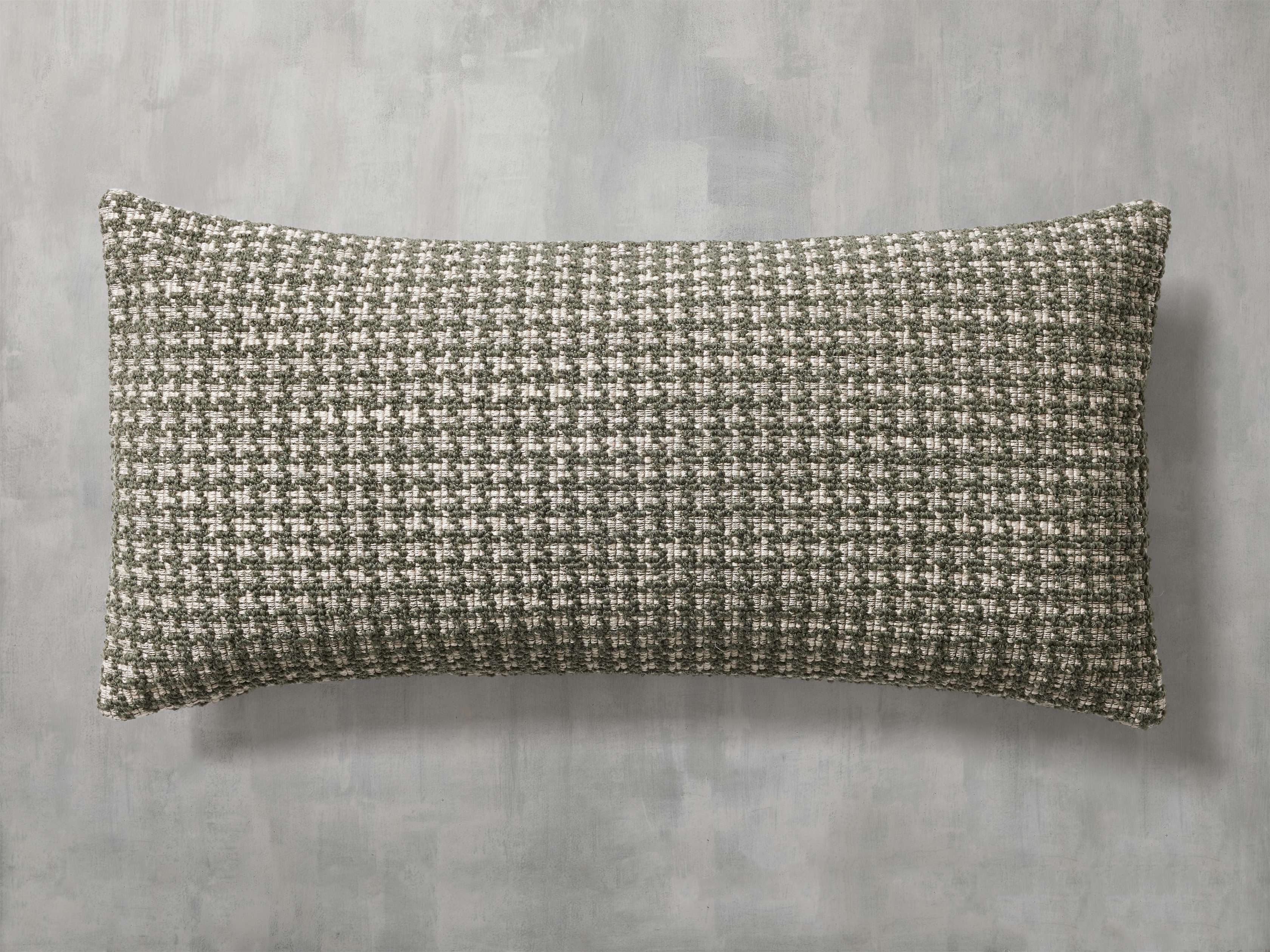 Sorisole Lumbar Pillow in Cotton Green  Olive - Image 0