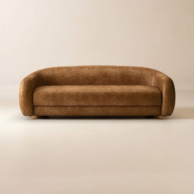 Laszlo 80" Leather Apartment Sofa Bello Saddle - Image 0
