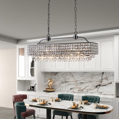 Phaneuf  5 - Light Kitchen Island Square Chandelier With Crystal - Image 0