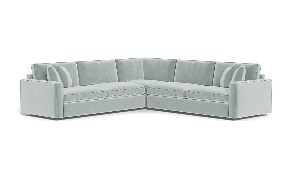 James 3-Piece 4-Seat Corner Sectional with Contrast Piping - Image 2
