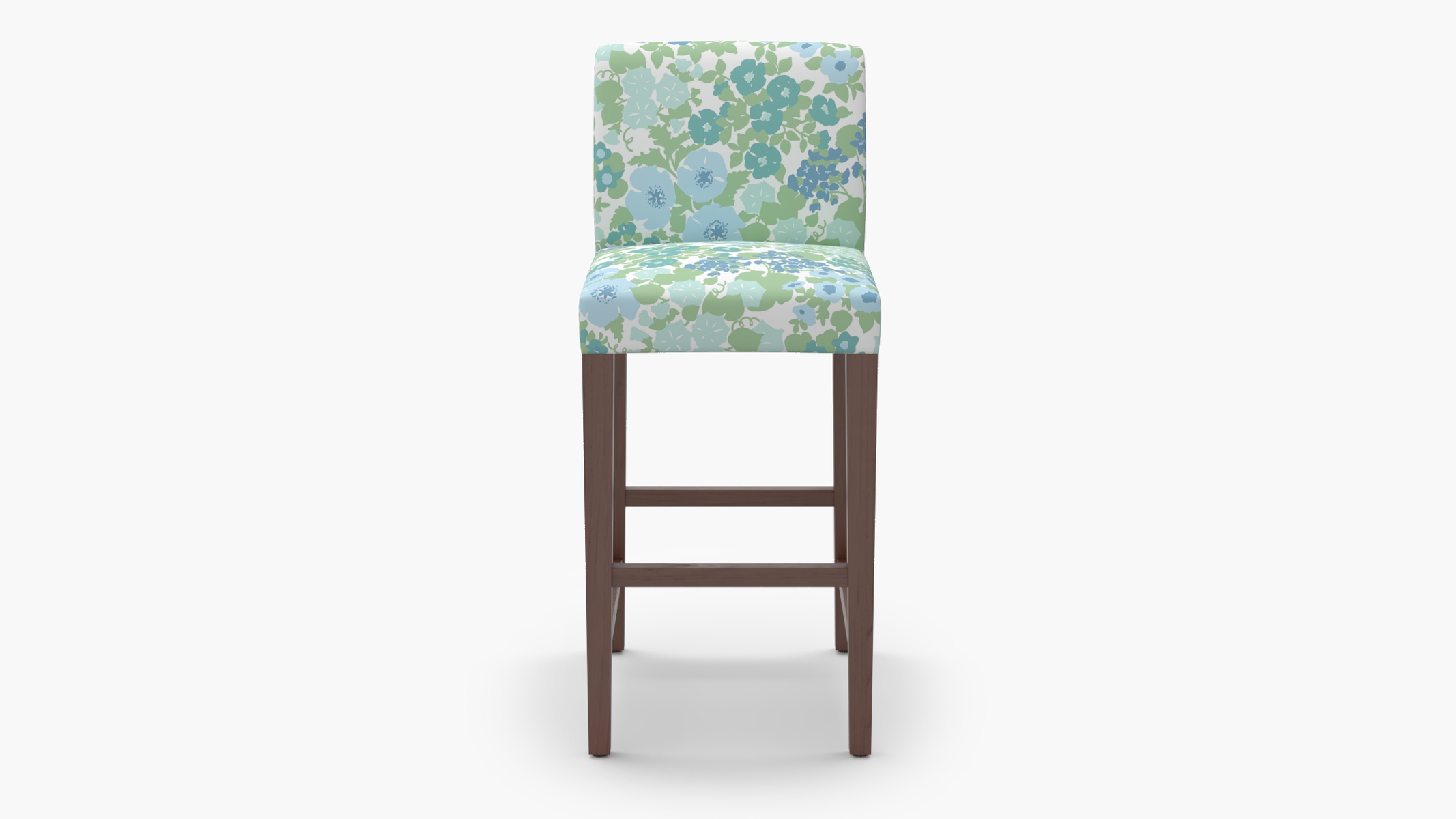 Signature Dining Bar Stool, Mist Million Flowers, Walnut Square Tapered Leg - Image 0