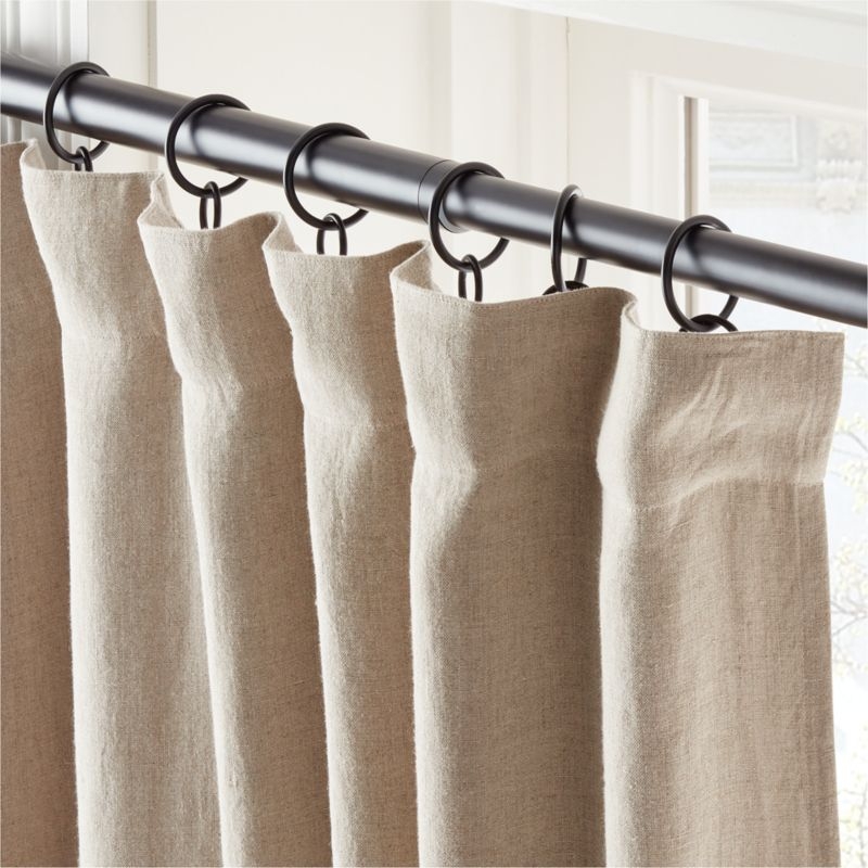 EUROPEAN FLAX™-Certified Linen Natural Blackout Window Curtain Panel 48''x120" - Image 1
