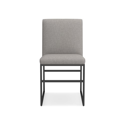 Lancaster Side Chair, Standard Cushion, Perennials Performance Melange Weave, Fog, Bronze - Image 0