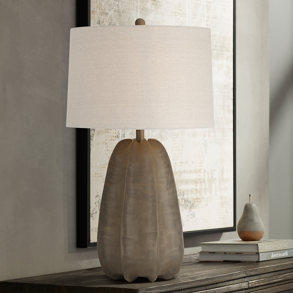 360 Lighting Calabasa 30" High Chocolate Brown Modern Table Lamp - Image 0