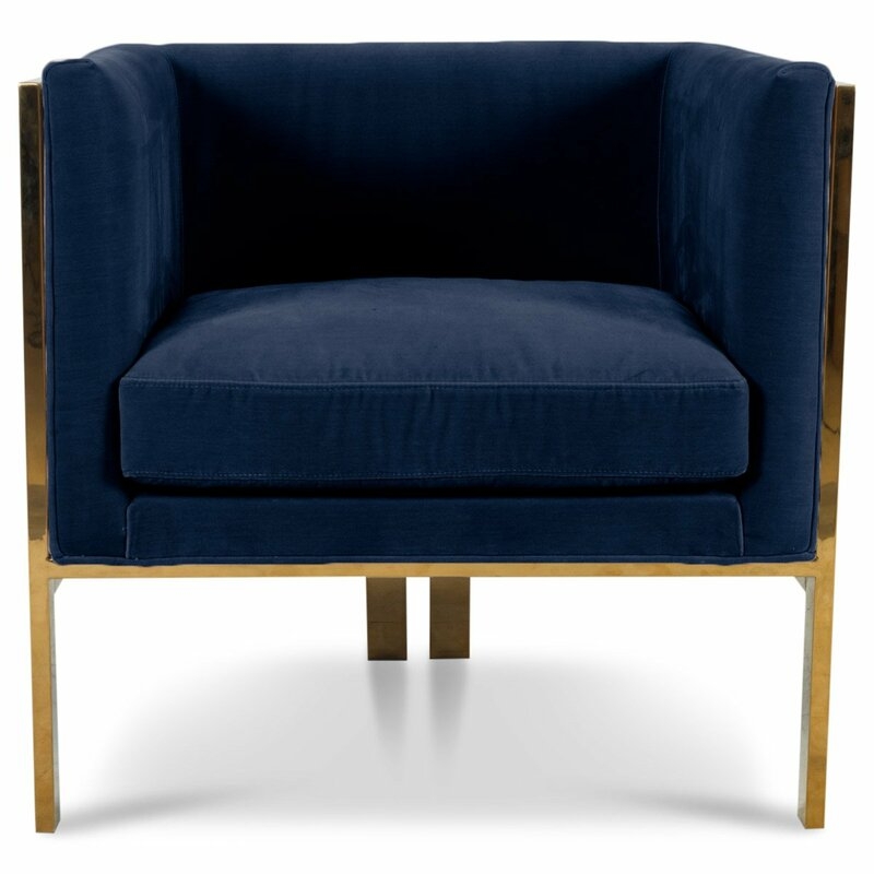 Kingpin Armchair Upholstery Color: Indigo Blue - Image 0