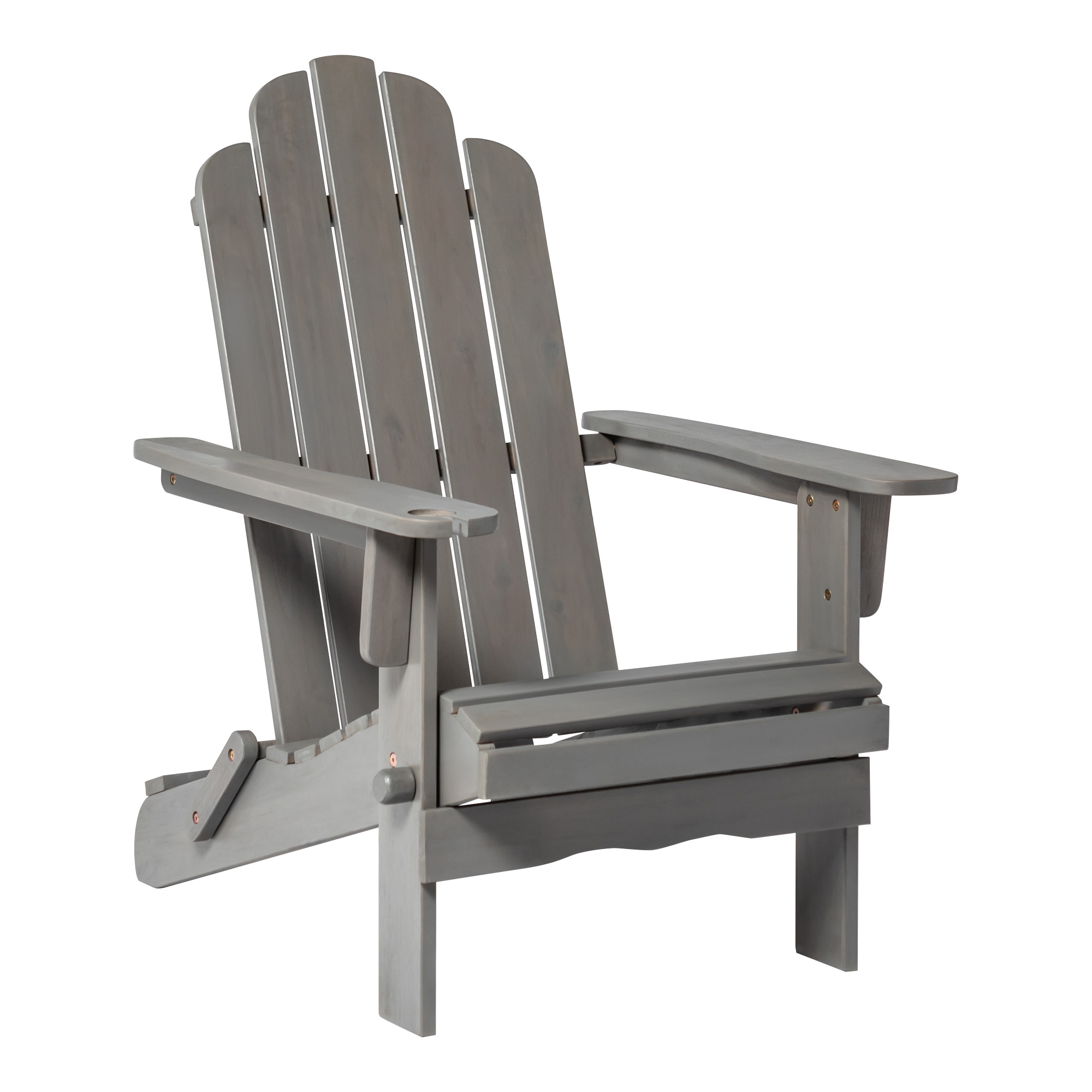 Classic Solid Acacia Wood Adirondack Patio Chair - Gray Wash - Image 0