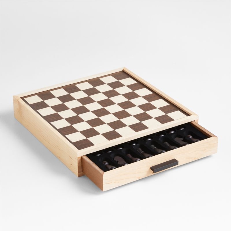 Maple Wood Chess Board and Checkers Set - Image 2