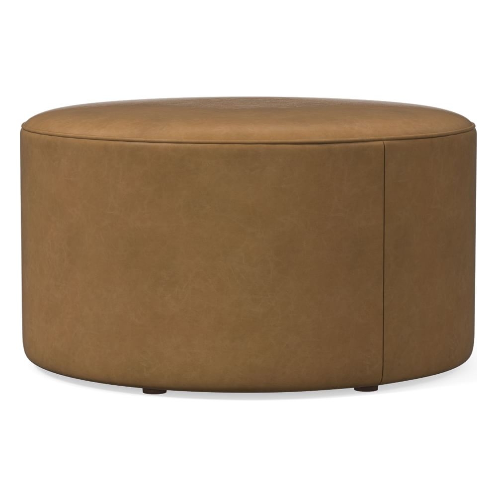 Isla Large Ottoman, Poly, Ludlow Leather, Sesame, Concealed Supports - Image 0